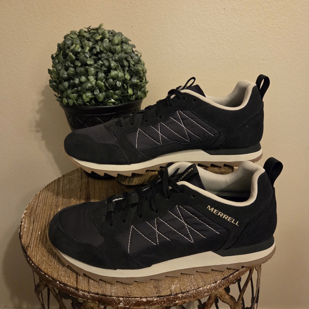 MERRELL Alpine Deep Navy Blue Suede Performance Hiking‎ Lace-Up Sneakers SZ 9.5